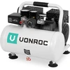 Bild von Vonroc Leiser Luftkompressor   Ölfrei   750 W   1 PS   128 l/min. - 6-Liter-Tank   8 bar   57,5 dB(A)   Leise   Geräuscharm - Weiß
