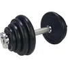Bild von Tunturi Hantel Gusseisen 15kg - Hantelset mit Schraubverschluss - Kurzhantelset - 1 Hantelstange - 30mm - Inkl. e Fitness-App