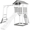 Bild von AXI Beach Tower Spielturm aus Holz in Weiß & Grau | Spielhaus für Kinder mit weißer Rutsche, Klettergerüst und Sandkasten | Stelzenhaus für den Garten