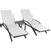 Bild von vidaXL Sonnenliegen mit Tisch Poly Rattan Braun