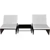 Bild von vidaXL Outdoor-Lehnstühle 2 Stk. mit Tisch Braun Poly Rattan