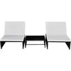 Bild von vidaXL Outdoor-Lehnstühle 2 Stk. mit Tisch Schwarz Poly-Rattan