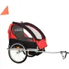Bild von vidaXL 2-in-1 Fahrradanhänger und Kinderwagen Schwarz und Rot