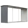Bild von vidaXL Brennholzlager aus verzinktem Stahl 330 x 92 x 153 cm Grau