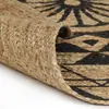 Bild von vidaXL Teppich Handgefertigt Jute Schwarzer Druck 90 cm