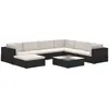 Bild von vidaXL 8-tlg. Garten-Lounge-Set mit Auflagen Poly Rattan Schwarz
