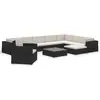 Bild von vidaXL 12-tlg. Garten-Lounge-Set mit Auflagen Poly Rattan Schwarz