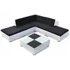 Bild von vidaXL 6-tlg. Garten-Lounge-Set mit Auflagen Poly Rattan Weiß
