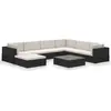 Bild von vidaXL 8-tlg. Garten-Lounge-Set mit Auflagen Poly Rattan Schwarz
