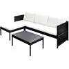 Bild von vidaXL 3-tlg. Garten-Lounge-Set mit Kissen Poly-Rattan Schwarz