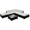 Bild von vidaXL 6-tlg. Garten-Lounge-Set mit Auflagen Poly Rattan Braun
