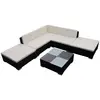 Bild von vidaXL 6-tlg. Garten-Lounge-Set mit Auflagen Poly Rattan Schwarz