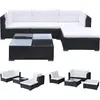 Bild von vidaXL 5-tlg. Garten-Lounge-Set mit Kissen Poly Rattan Schwarz