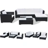 Bild von vidaXL 6-tlg. Garten-Lounge-Set mit Auflagen Poly Rattan Schwarz