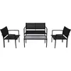 Bild von vidaXL 4-tlg. Garten-Lounge-Set Textilene Schwarz