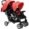 Bild von vidaXL Tandem-Kinderwagen Stahl Rot und Schwarz