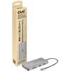 Bild von CLUB3D USB Gen1 Type-C 9-in-1 hub with HDMI, VGA, 2x USB Gen1 Type-A, RJ45, SD/Micro SD card slots and USB Gen1 Type-C Female port, USB 3.2 Gen 1 (3.1 Gen 1) Type-C, 100 W, 10,100,1000 Mbit/s, Schwarz, Grau, MicroSD (TransFlash), SD, 60 Hz