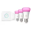 Bild von Philips Hue White and Color ambiance Starter-Set: E27 - Lampe A60 Dreierpack + Dimmschalter, Set für intelligente Beleuchtung, Bluetooth/Zigbee, Weiß, LED, E27, A60