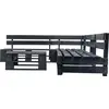 Bild von vidaXL 4-tlg. Garten-Lounge-Set aus Paletten Schwarz Holz