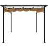 Bild von vidaXL Pergola mit Ausziehbarem Dach Taupe 3x3 m Stahl 180 g/m²