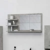 Bild von Badspiegel "Friedensau" aus Spanplatte, Acryl in Betongrau. Abmessungen (B/H/T) 90x45x10 cm
