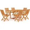 Bild von vidaXL 7-tlg. Garten-Essgruppe Massivholz Teak