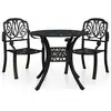 Bild von vidaXL 3-tlg. Bistro-Set Aluminiumguss Schwarz