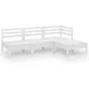 Bild von vidaXL 4-tlg. Garten-Lounge-Set Massivholz Kiefer Weiß