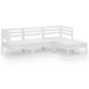 Bild von vidaXL 4-tlg. Garten-Lounge-Set Massivholz Kiefer Weiß