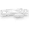 Bild von vidaXL 6-tlg. Garten-Lounge-Set Massivholz Kiefer Weiß