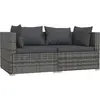 Bild von vidaXL 2-Sitzer-Sofa mit Kissen Grau Poly Rattan