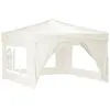 Bild von vidaXL Partyzelt Faltbar mit Seitenwänden Creme 3x3 m