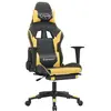 Bild von vidaXL Gaming-Stuhl mit Massage & Fußstütze Schwarz Golden Kunstleder
