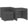 Bild von vidaXL 3-tlg. Gartenbox-Set Grau Massivholz Kiefer