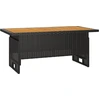 Bild von vidaXL Gartentisch Schwarz 100x50x43/63 cm Akazienholz & Poly Rattan