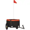 Bild von vidaXL Fahrradanhänger Schwarz und Orange 30 kg Eisen