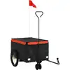 Bild von vidaXL Fahrradanhänger Schwarz und Orange 30 kg Eisen