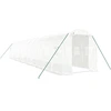 Bild von vidaXL Gewächshaus mit Stahlrahmen Weiß 24 m² 12x2x2 m