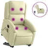 Bild von vidaXL Massagesessel mit Aufstehhilfe Elektrisch Creme Echtleder