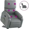 Bild von vidaXL Massagesessel mit Aufstehhilfe Elektrisch Grau Kunstleder