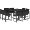 Bild von vidaXL 9-tlg. Garten-Essgruppe mit Kissen Schwarz Poly Rattan