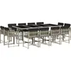 Bild von vidaXL 13-tlg. Garten-Essgruppe mit Kissen Hellgrau Poly Rattan