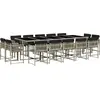Bild von vidaXL 15-tlg. Garten-Essgruppe mit Kissen Hellgrau Poly Rattan