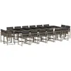 Bild von vidaXL 17-tlg. Garten-Essgruppe mit Kissen Grau Poly Rattan