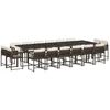 Bild von vidaXL 17-tlg. Garten-Essgruppe mit Kissen Braun Poly Rattan