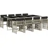 Bild von vidaXL 9-tlg. Garten-Essgruppe mit Kissen Hellgrau Poly Rattan