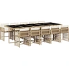Bild von vidaXL 11-tlg. Garten-Essgruppe mit Kissen Beige Poly Rattan