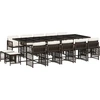 Bild von vidaXL 15-tlg. Garten-Essgruppe mit Kissen Braun Poly Rattan