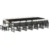 Bild von vidaXL 17-tlg. Garten-Essgruppe mit Kissen Schwarz Poly Rattan