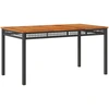 Bild von vidaXL Gartentisch Schwarz 140x80x75 cm Poly Rattan Akazienholz